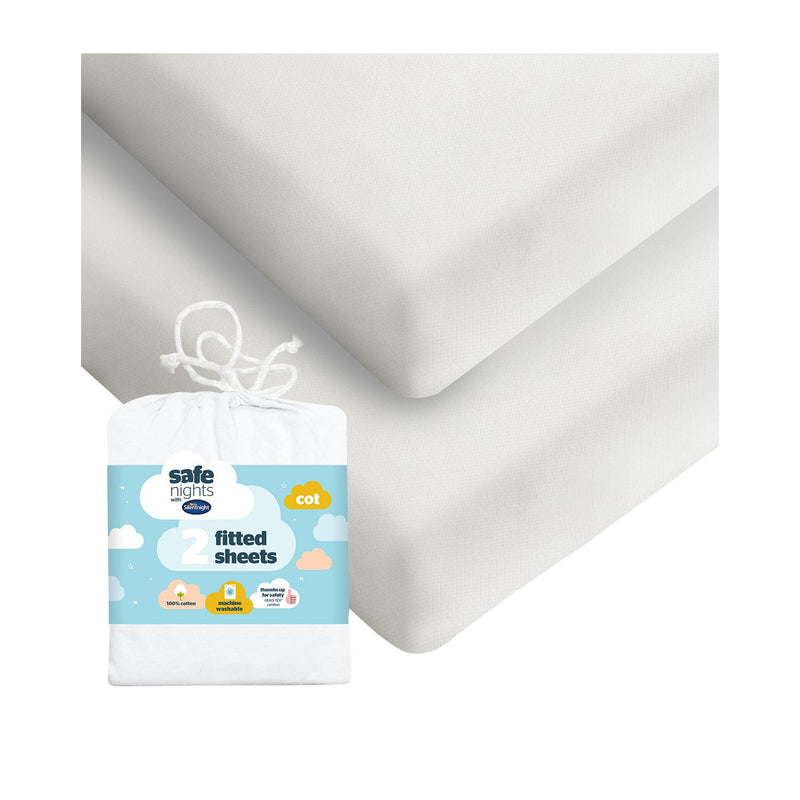Silentnight cot fitted sheets white 2 pack - British product