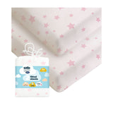 Boots Silentnight Safe Nights Fitted Sheet Cot Bed Pink Star 2 Pack- Buy online at McGrocer