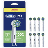 Oral-B Pro Cross Action toothbrush heads 8 Pack, imported from the UK