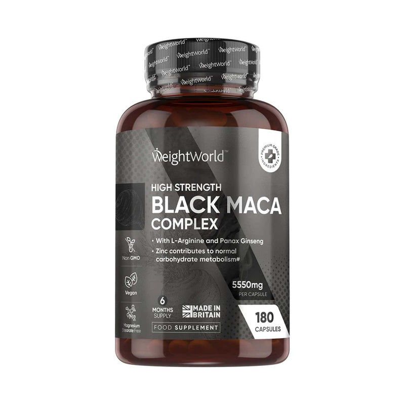 WeightWorld black maca complex 5550mg 180 capsules (British brand)