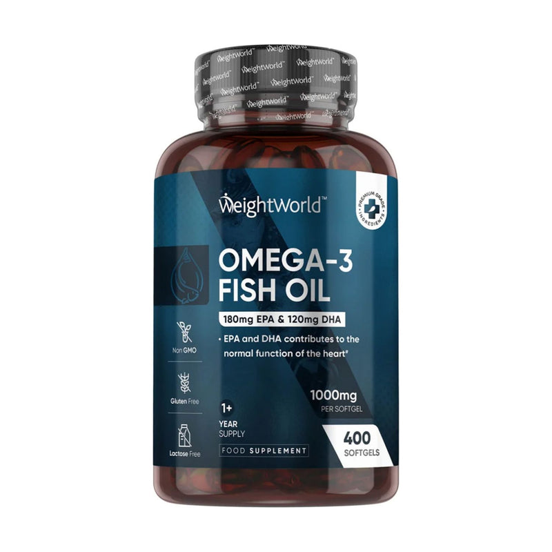 WeightWorld Omega 3 fish oil 1000mg 400 capsules, imported from the UK