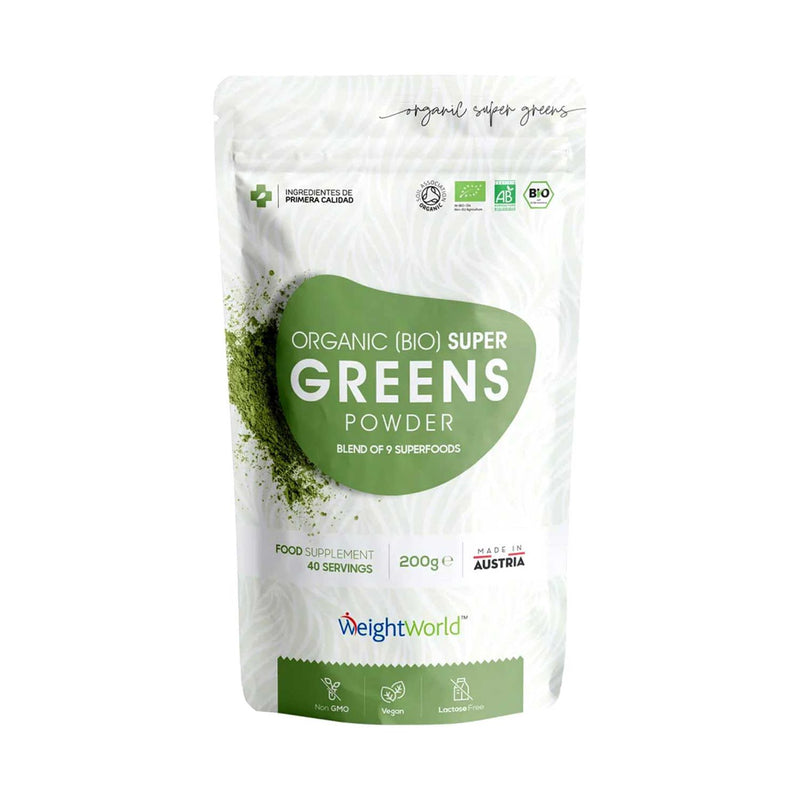 WeightWorld Organic Super Greens powder 200g (British brand)