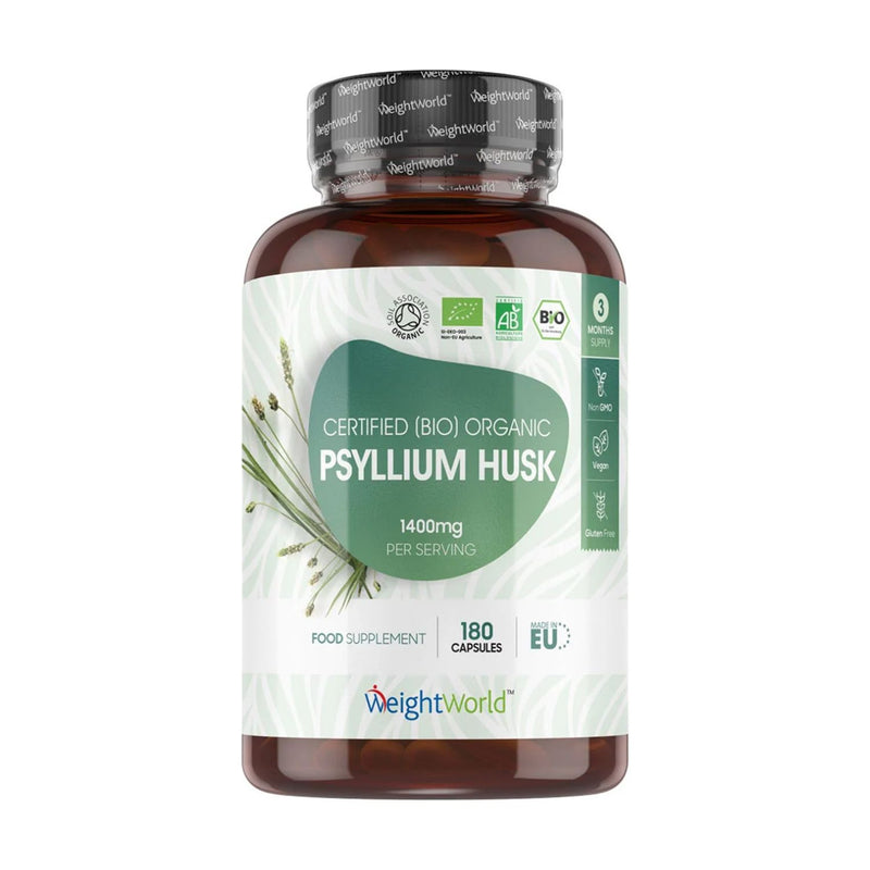WeightWorld organic psyllium husk 1400mg 180 capsules, UK version