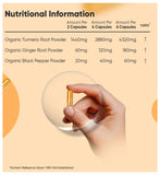 WeightWorld organic turmeric with black pepper and ginger 180 capsules - British product