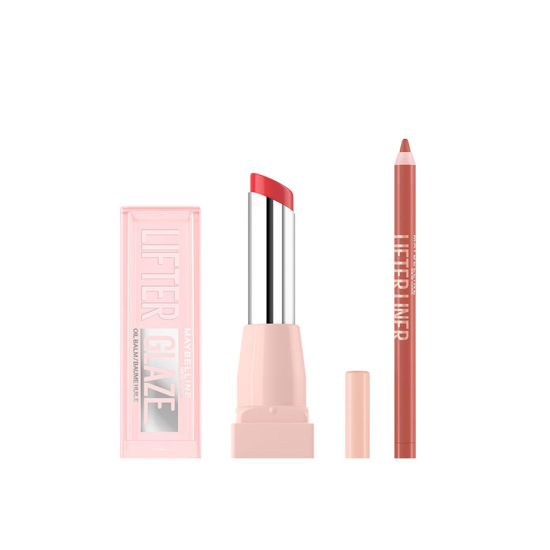 Maybelline Out of Line lip liner and Peach Quench lip oil duo bundle, UK version