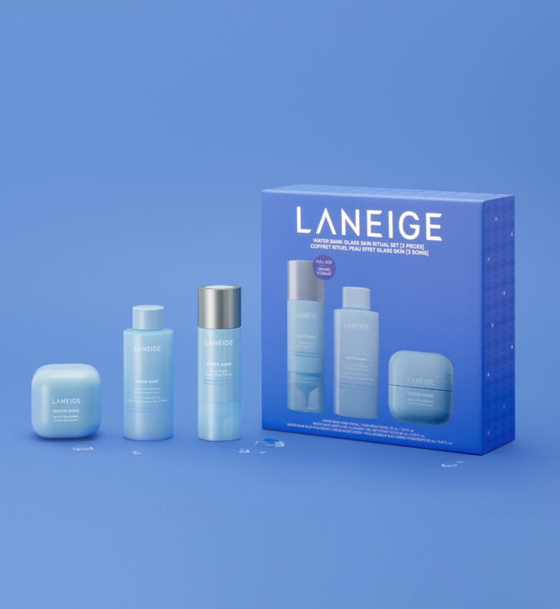 Laneige Water Bank Glass Skin Ritual Set skincare products, imported from the UK