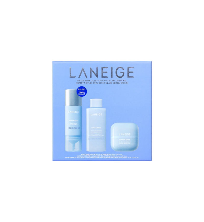 Laneige Water Bank Glass Skin Ritual Set skincare products, imported from the UK
