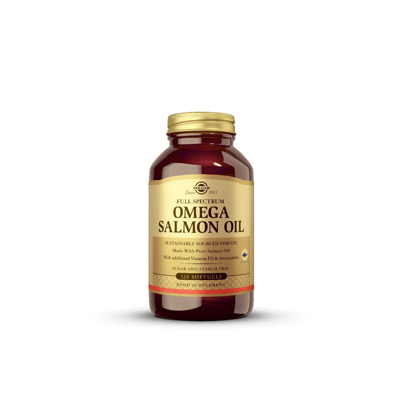 Solgar Spectrum Omega Salmon Oil 120 softgels, imported from the UK