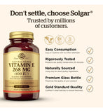 Solgar Vitamin E 400IU 268mg 100 softgels (British brand)
