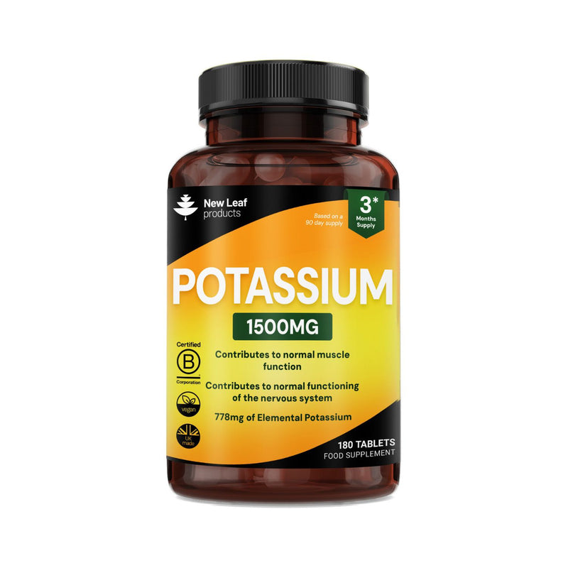 New Leaf potassium supplement tablets 180 - British product