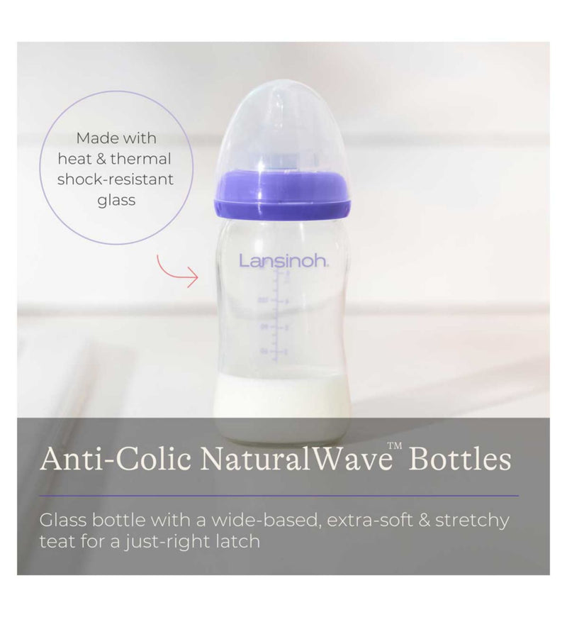 Lansinoh glass baby bottle bundle 160ml and 240ml - British product
