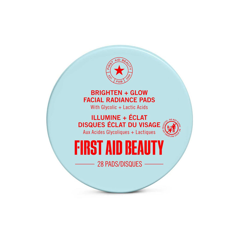 First Aid Beauty Brighten + Glow facial pads, imported from the UK