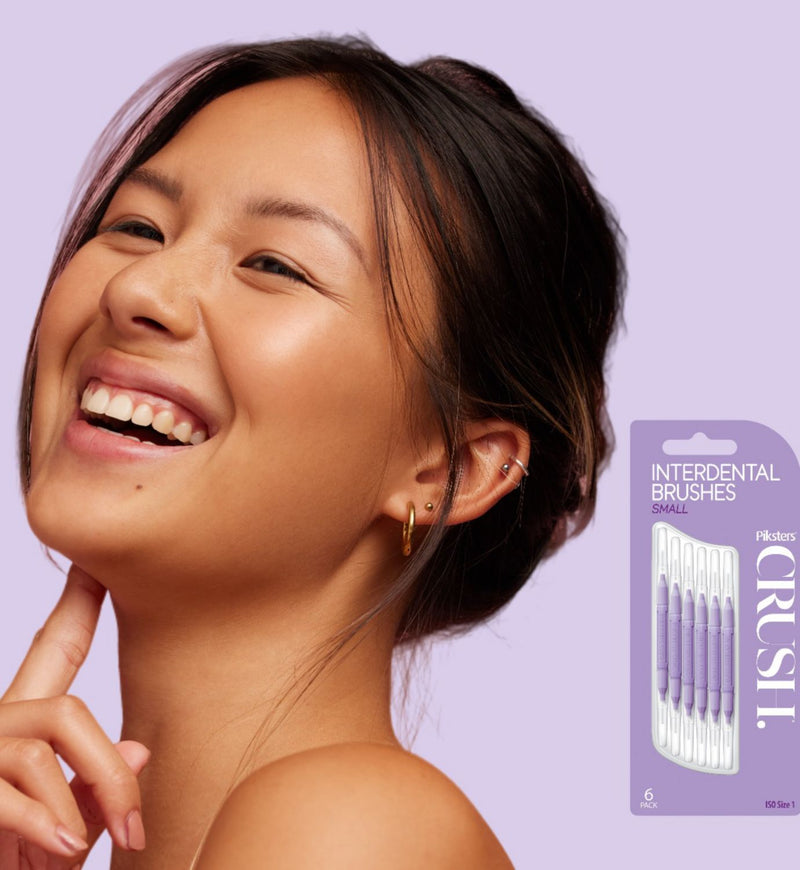 Piksters CRUSH interdental brush small purple 6 pack, imported from the UK