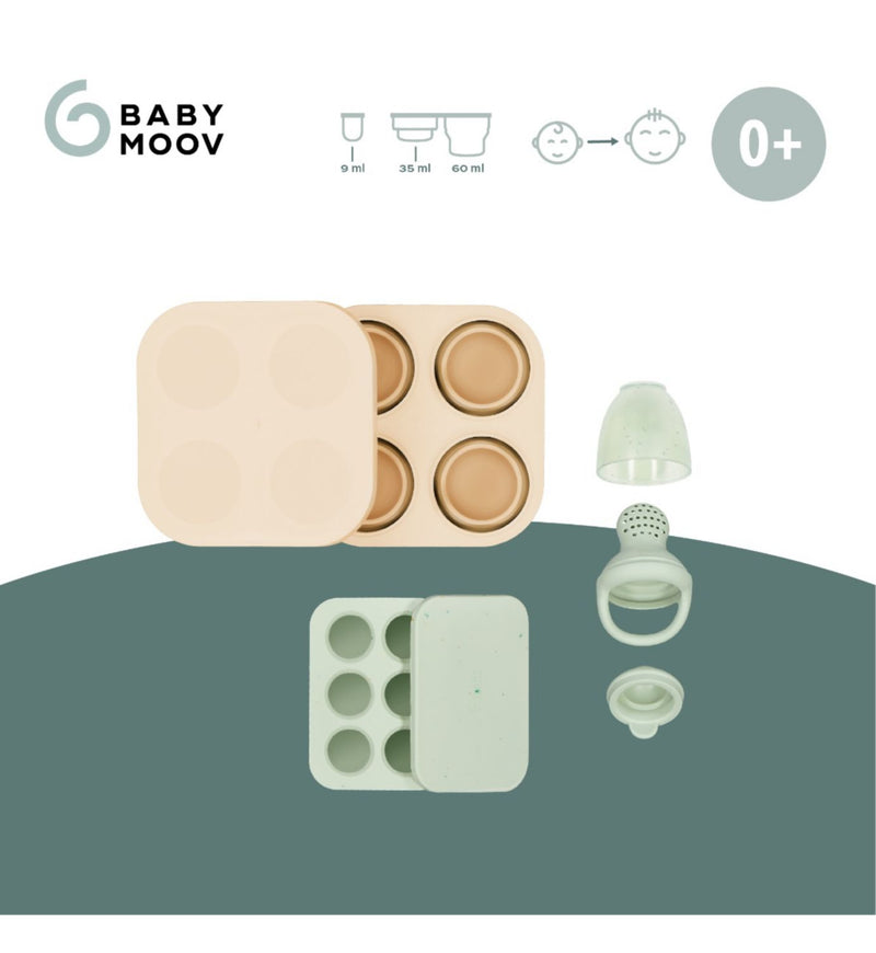 Babymoov silicone food containers and feeder set (British brand)