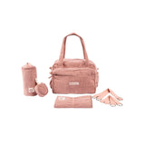 Doomoo 8 piece changing bag fluffy corduroy pink (British brand)