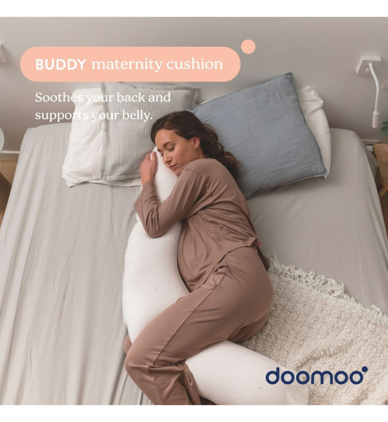 Doomoo Buddy maternity pillow silver dots (British brand)
