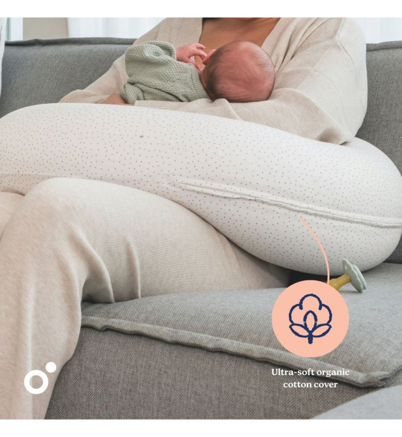 Doomoo Buddy maternity pillow silver dots (British brand)
