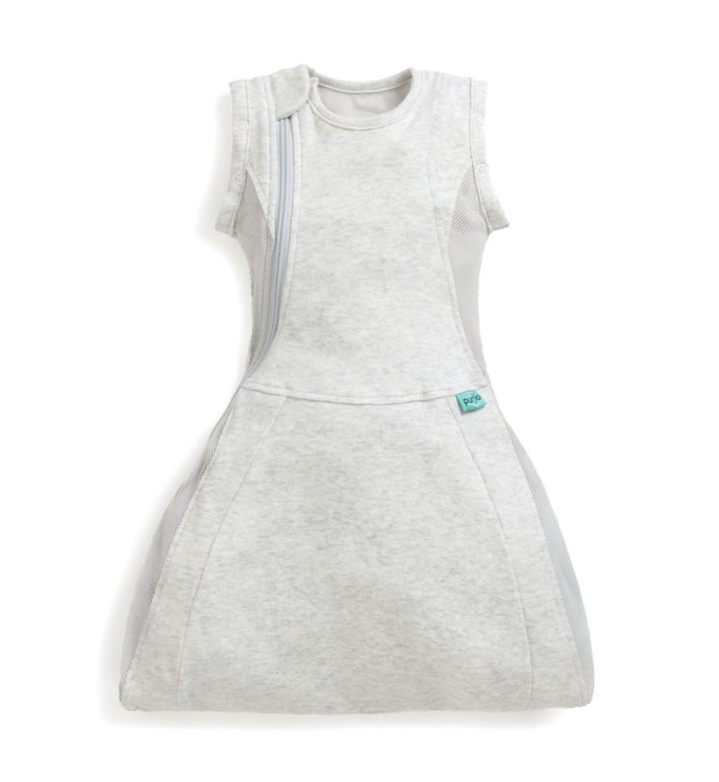Purflo Swaddle Sleep Bag 0.5 Tog Grey 0-4m, imported from the UK