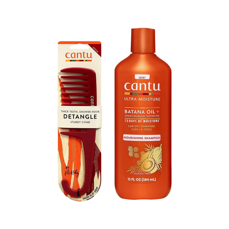 Cantu shampoo and detangling comb bundle 384ml (British brand)