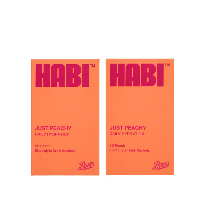 HABI Just Peachy electrolyte powder 40 sachets, imported from the UK