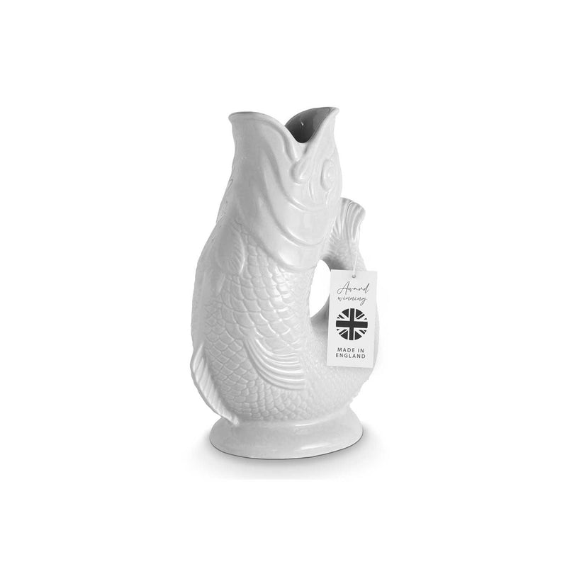Wade handcrafted fish jug 1.2L white (British brand)