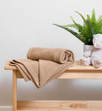 Clair de Lune organic knitted blanket Biscuit 70x100 cm - British product