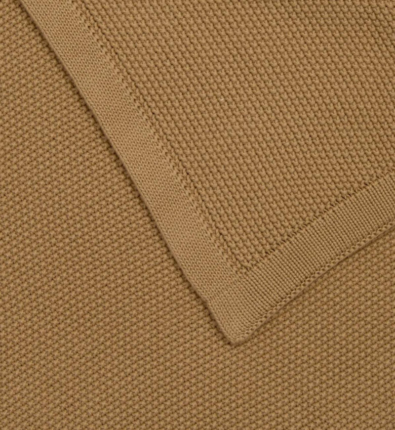 Clair de Lune organic knitted blanket Biscuit 70x100 cm - British product