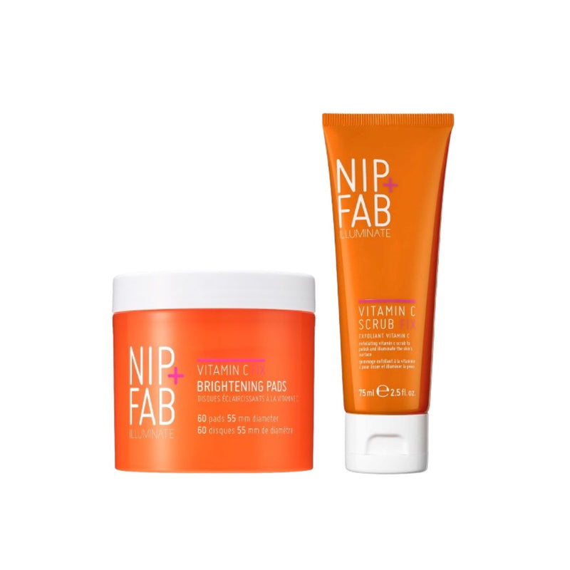 Nip+Fab Vitamin C Scrub and Toner Pads bundle, imported from the UK