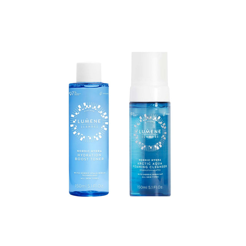 Lumene Hydra Boost skincare bundle 150ml each, UK version