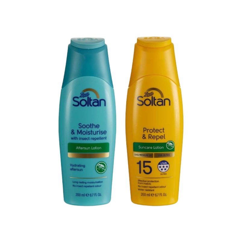 Soltan insect repellent sunscreen duo SPF15 200ml each - British product