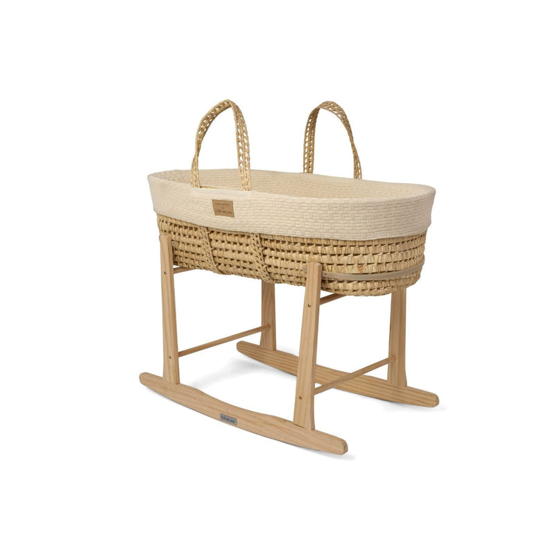 Clair de Lune cream organic knit Moses basket, UK version