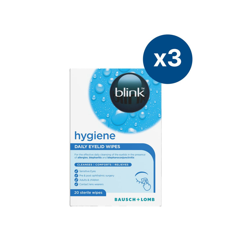 Blink Hygiene eye lid wipes bundle 60 wipes - British product