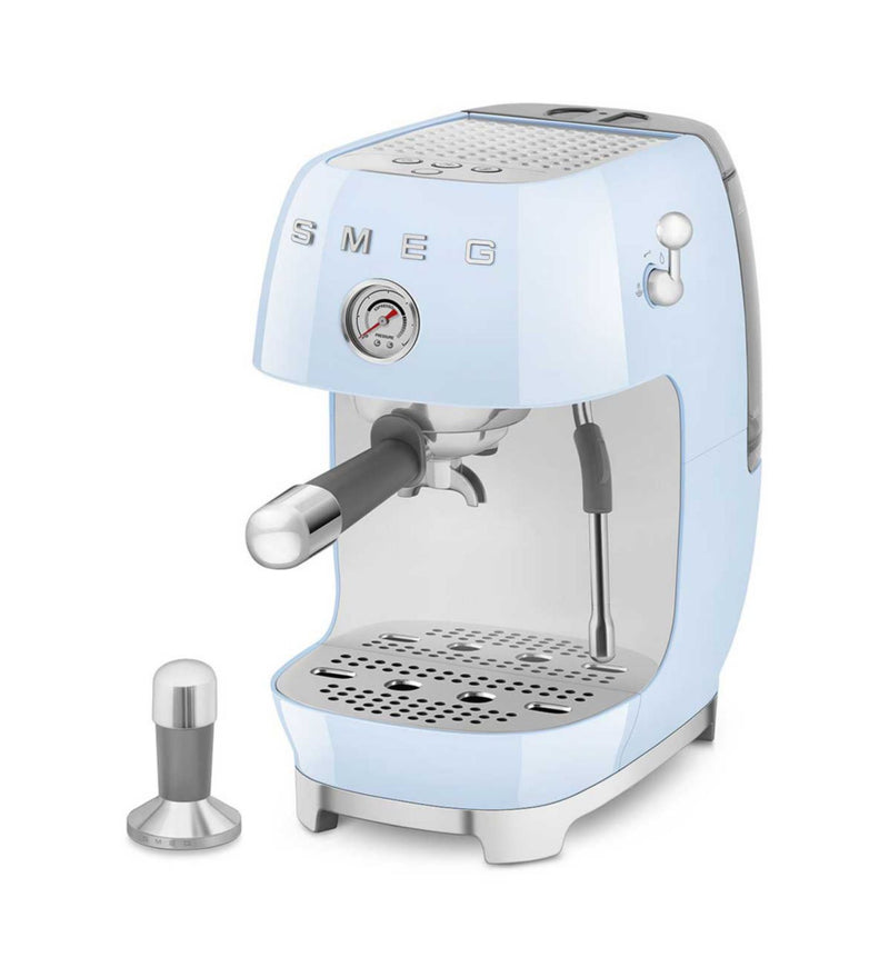 Smeg pastel blue espresso and cold brew coffee machine (British brand)