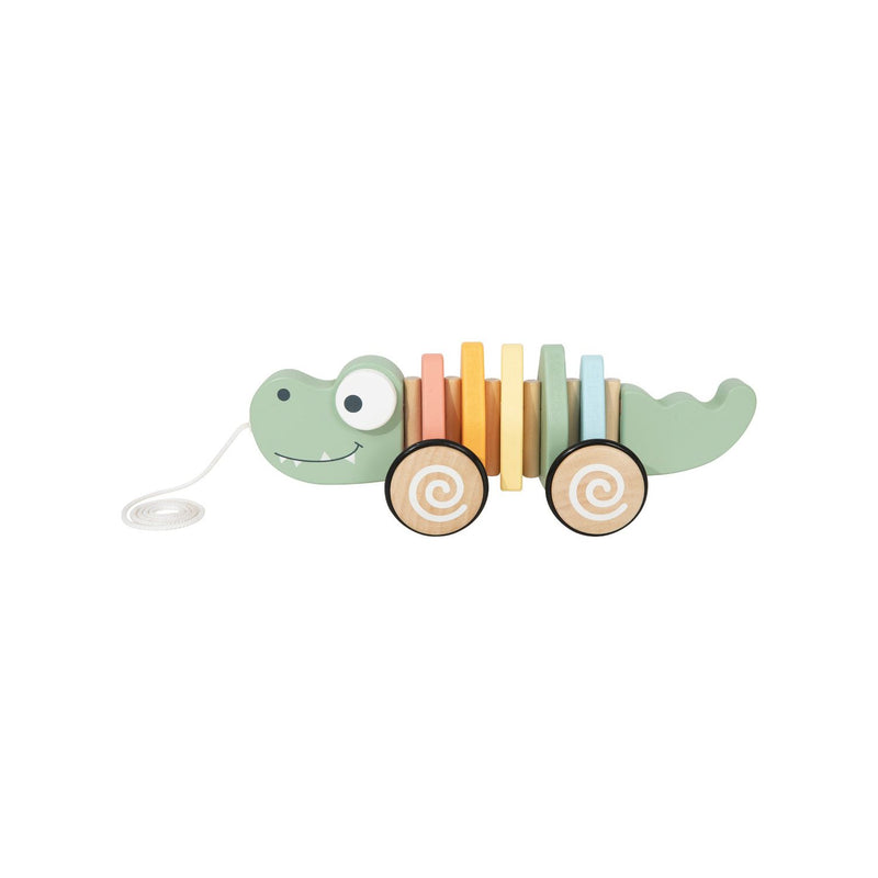 Tooky Toy wooden pull along crocodile - British product