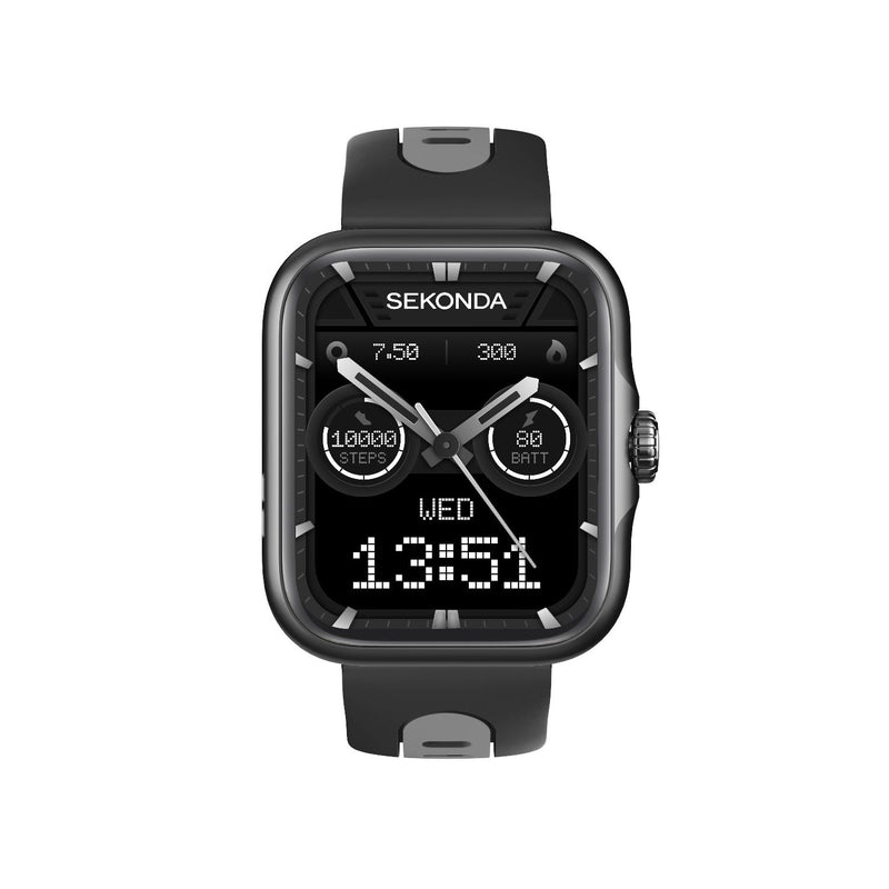 Sekonda Motion Pro smartwatch black silicone strap, UK version
