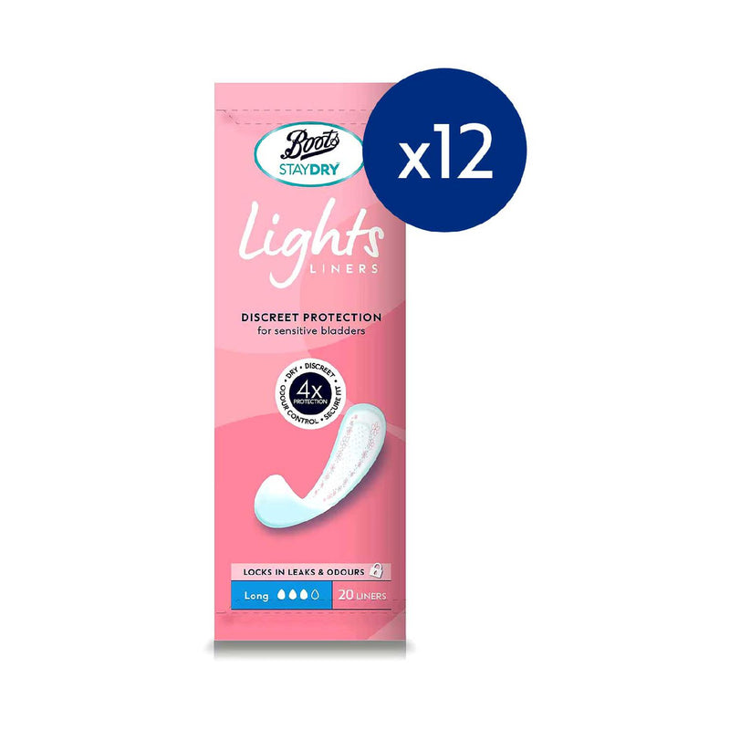 Boots Staydry Lights Long Liners bundle 240 liners, imported from the UK