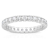 Costco UK Costco 1.00ctw Round Brilliant Cut Claw Set Diamond Eternity Ring, 18ct White Gold - Size L- Buy online at McGrocer
