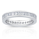 Costco UK Princess Cut Channel Set Diamond Eternity Ring in Platinum - 2.00ctw - Size K- Buy online at McGrocer