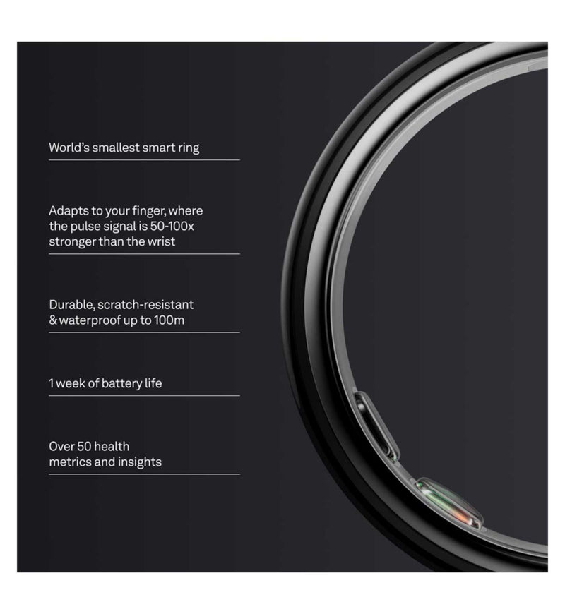 Oura smart ring Black Size 12, imported from the UK