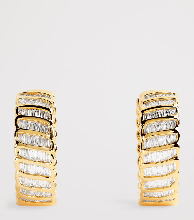 Anita Ko diamond hoop earrings in 18kt yellow gold - British product