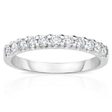 Costco UK 0.50ctw Round Brilliant Cut Diamond Half Eternity Ring, 18ct White Gold - Size L- Buy online at McGrocer