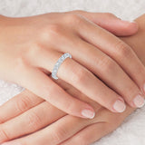 2ctw round brilliant diamond eternity ring platinum size M - British product