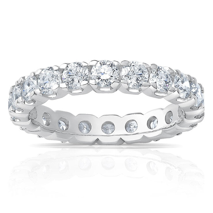 2ctw round brilliant diamond eternity ring platinum size M - British product