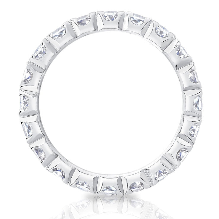 2ctw round brilliant diamond eternity ring platinum size M - British product
