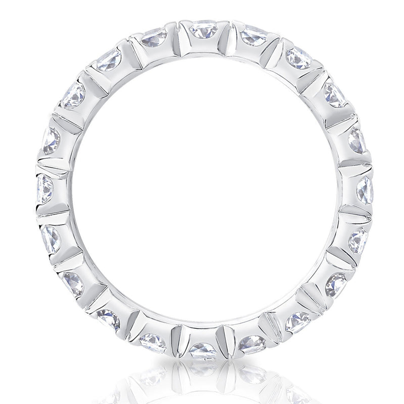 2ctw round brilliant diamond eternity ring platinum size M - British product