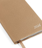 Smythson Panama leather weekly diary 2026, 14cm x 9cm (British brand)