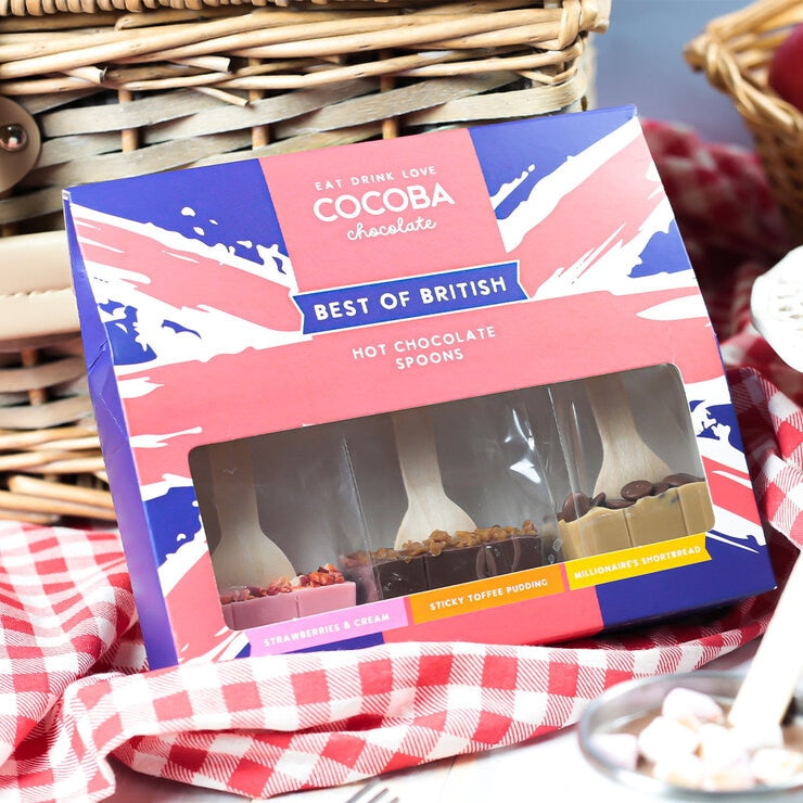 Cocoba Best Of British Hot Chocolate Spoons 3 x 50g x 2 Packs