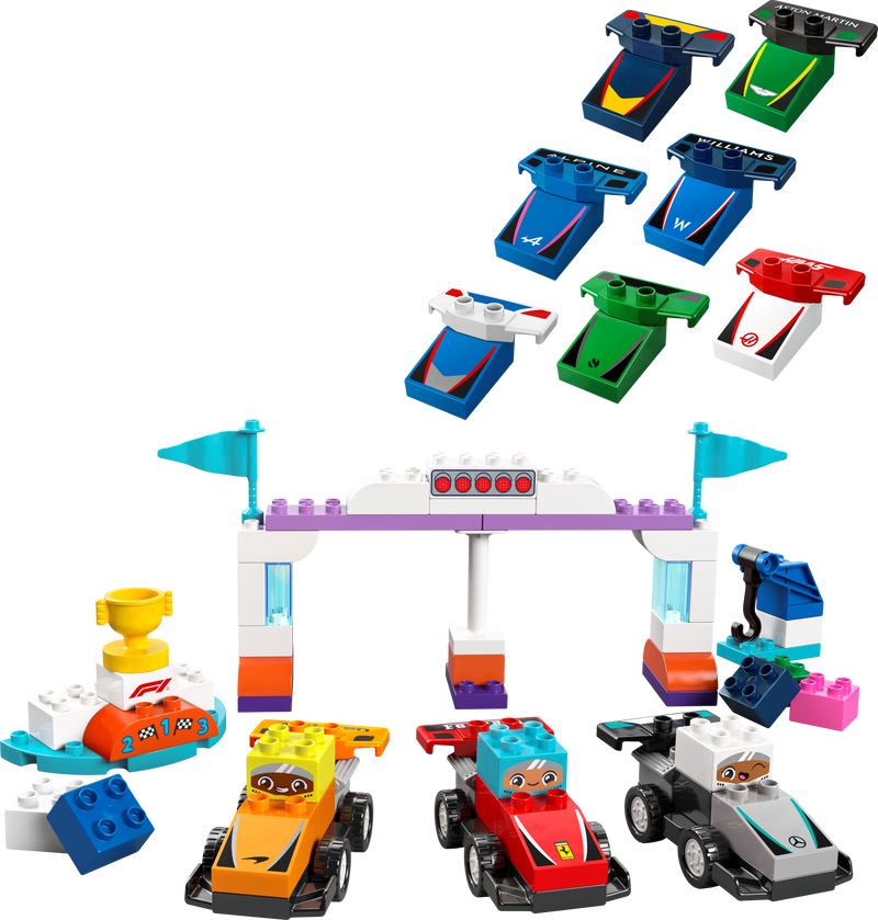 LEGO DUPLO F1 Racing Cars Drivers 70 Pieces - British product