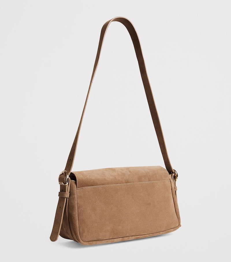 Sandro Paris Le Mambo cross-body bag in suede, imported from the UK