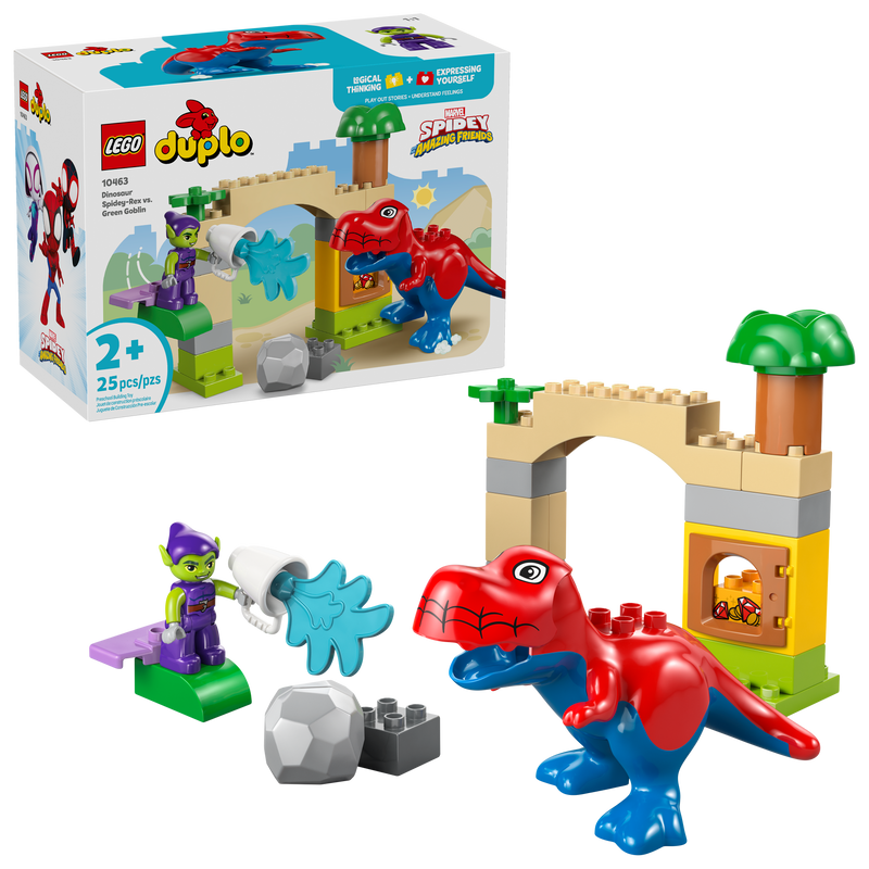 LEGO DUPLO Spidey-Rex vs Green Goblin 25-piece set, UK version